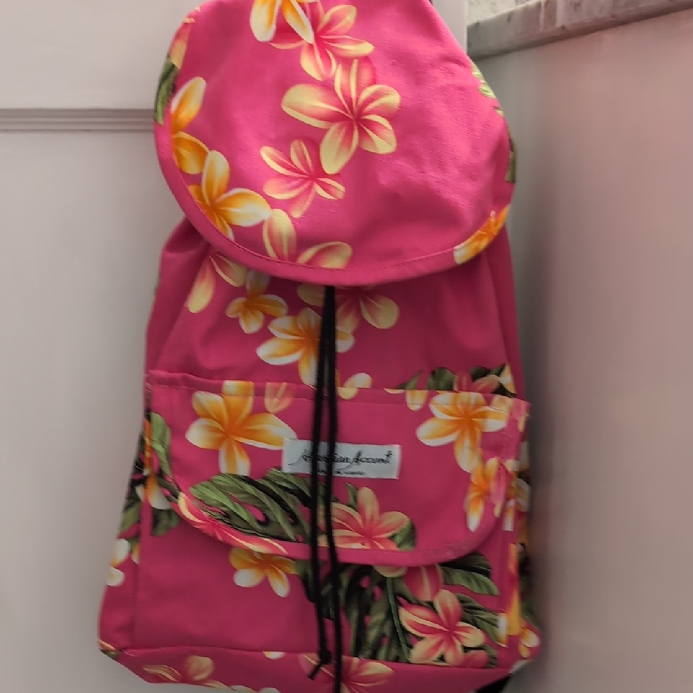 Floral Pink Drawstring Backpack - image 1